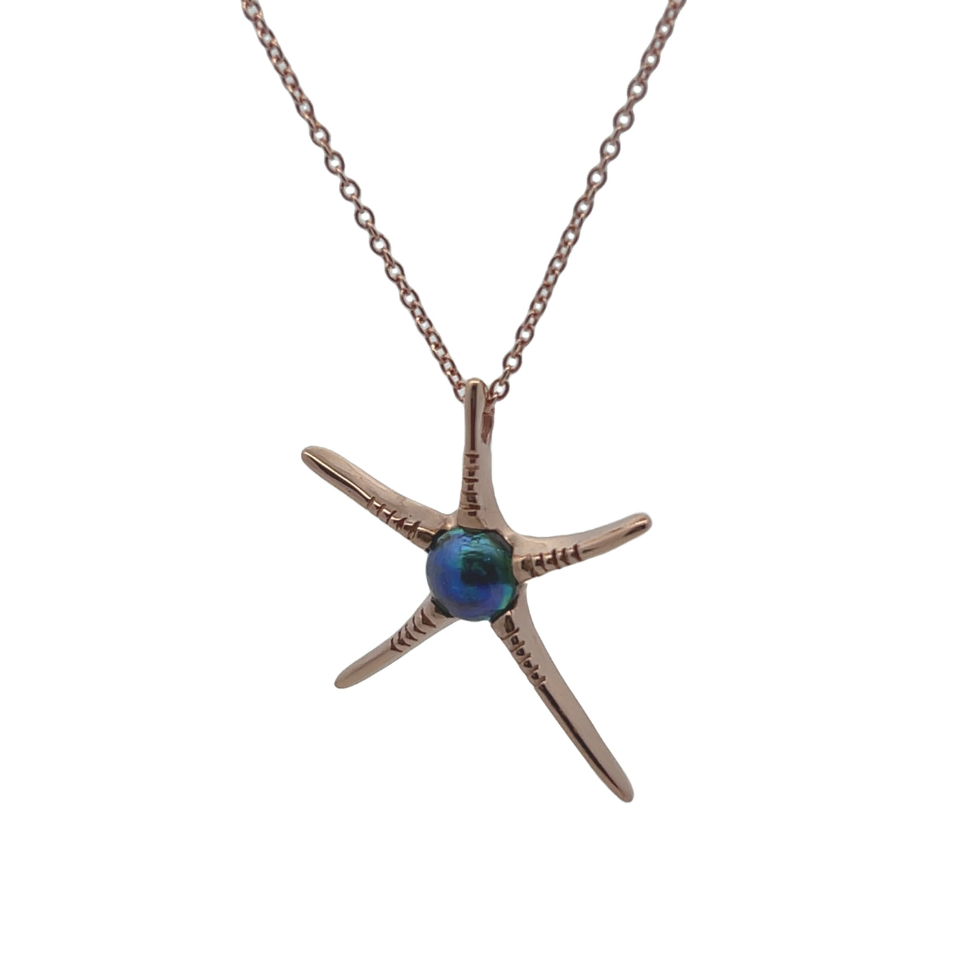 Pearl Starfish  Necklace - 9ct Rose Gold