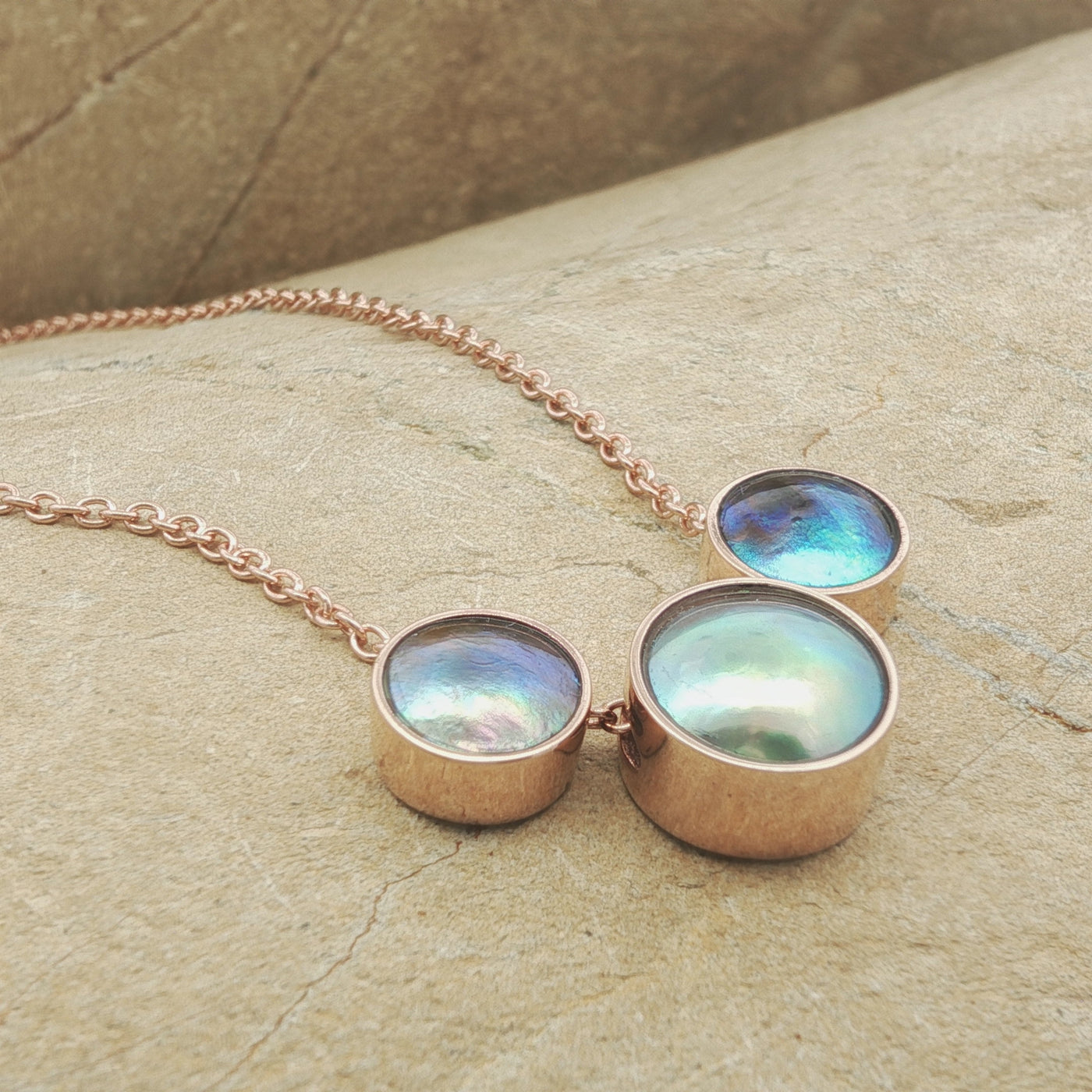 Pearl Trilogy Necklace - 9ct Rose Gold