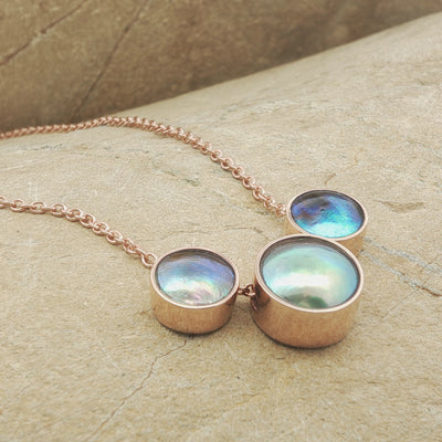 Pearl Trilogy Necklace - 9ct Rose Gold