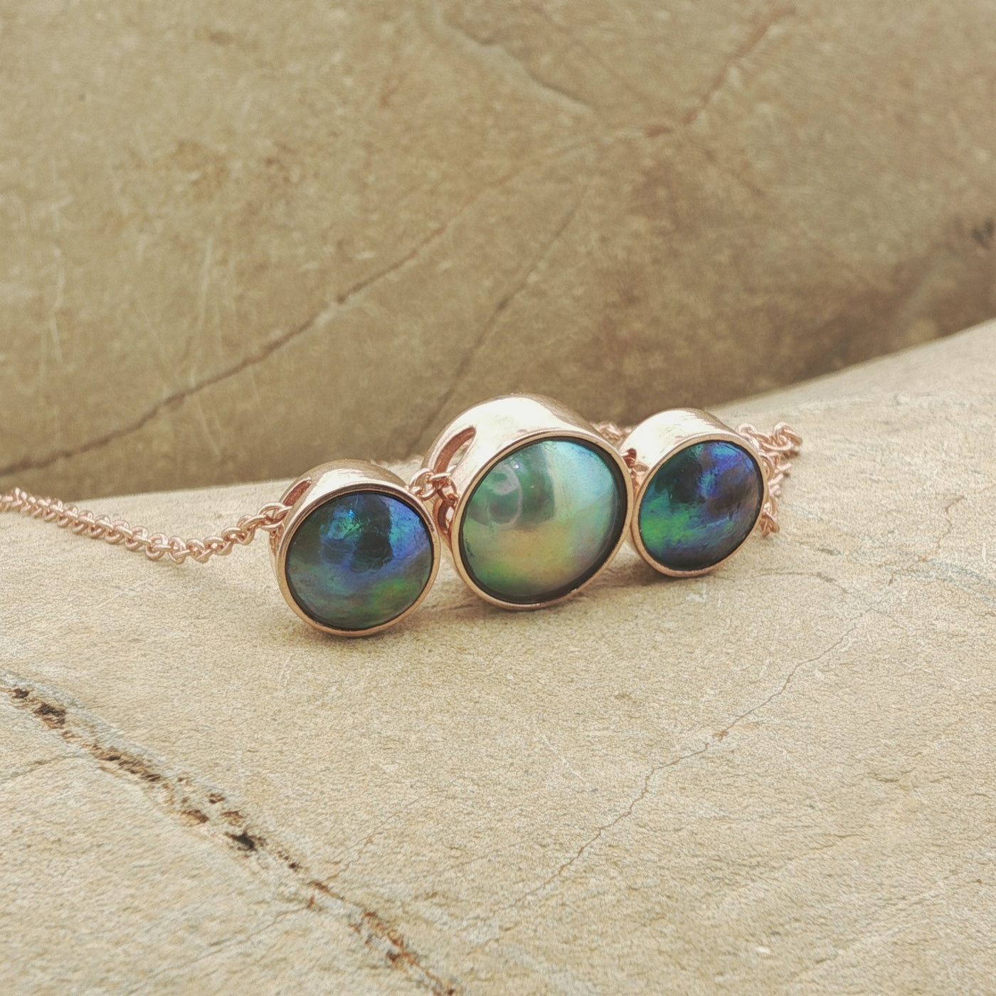 Pearl Trilogy Necklace - 9ct Rose Gold