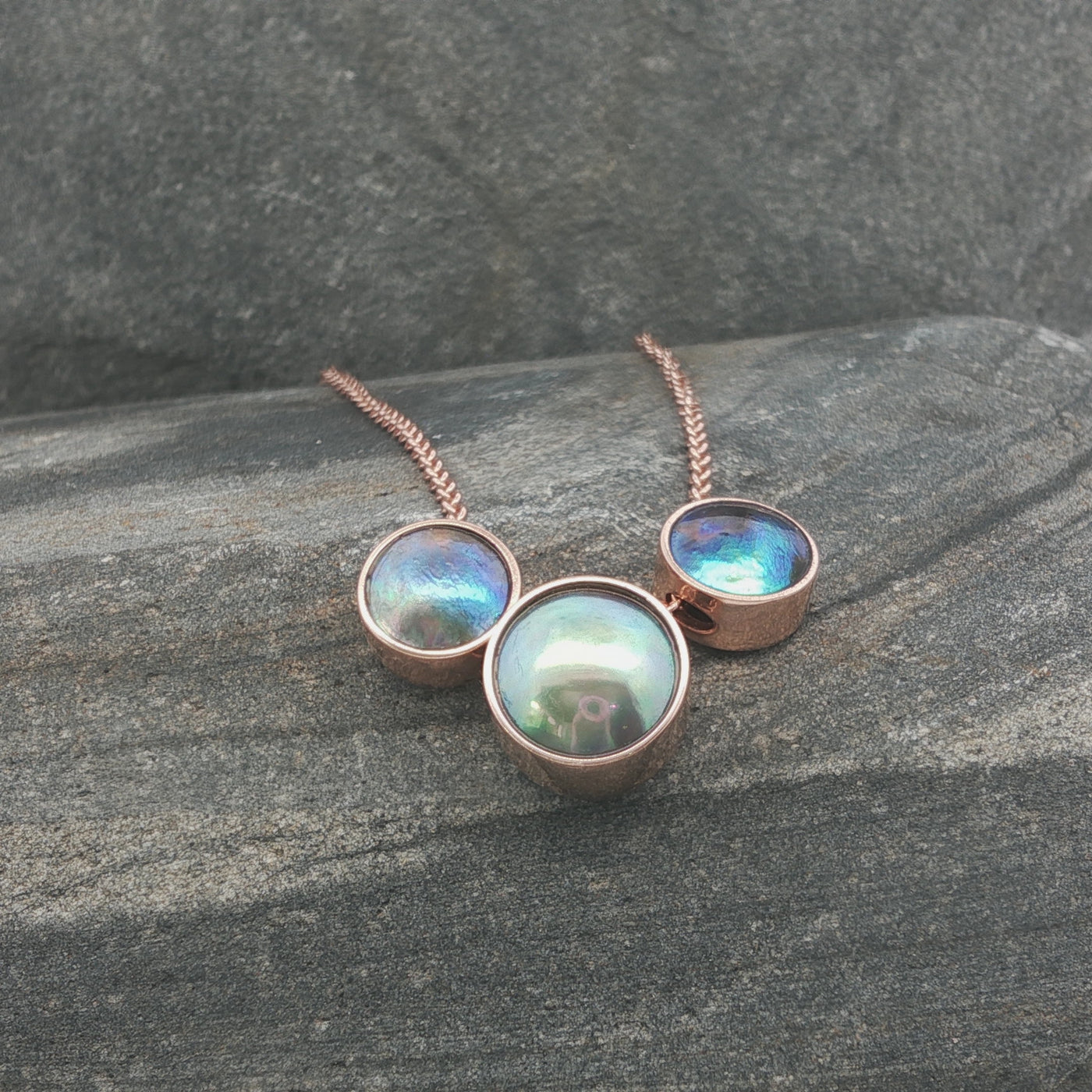 Pearl Trilogy Necklace - 9ct Rose Gold