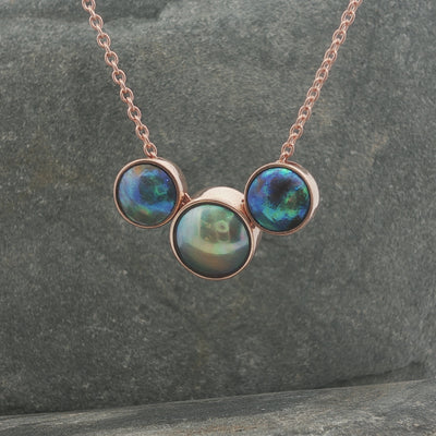 Pearl Trilogy Necklace - 9ct Rose Gold