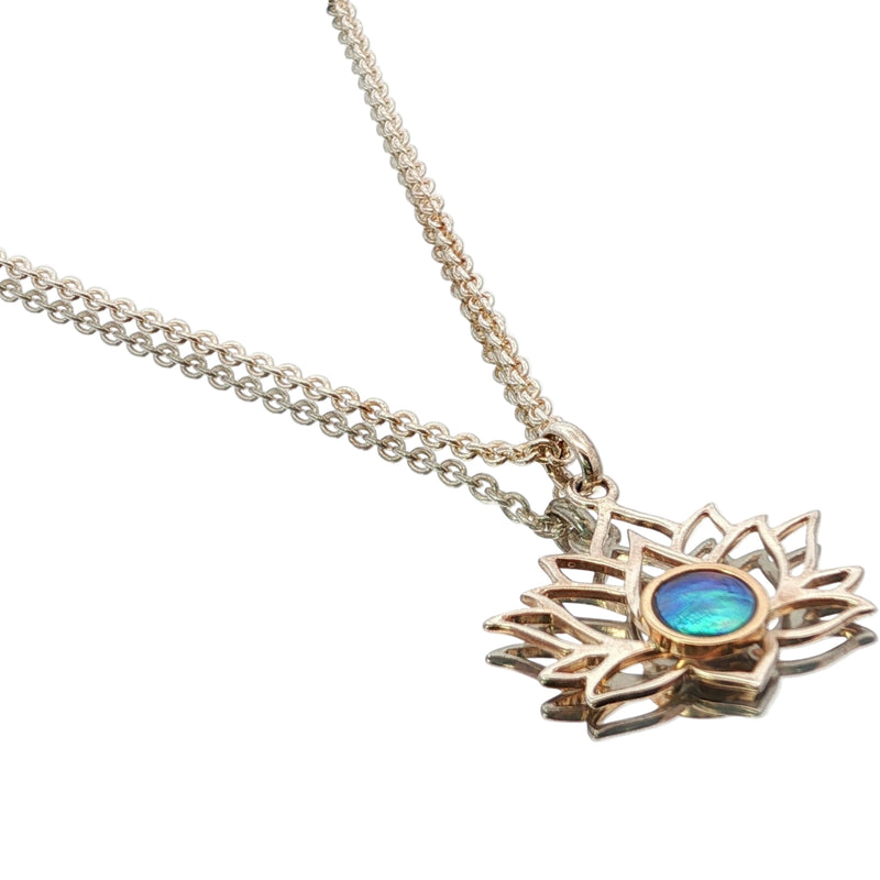 Pearl Lotus Necklace - Two Tone