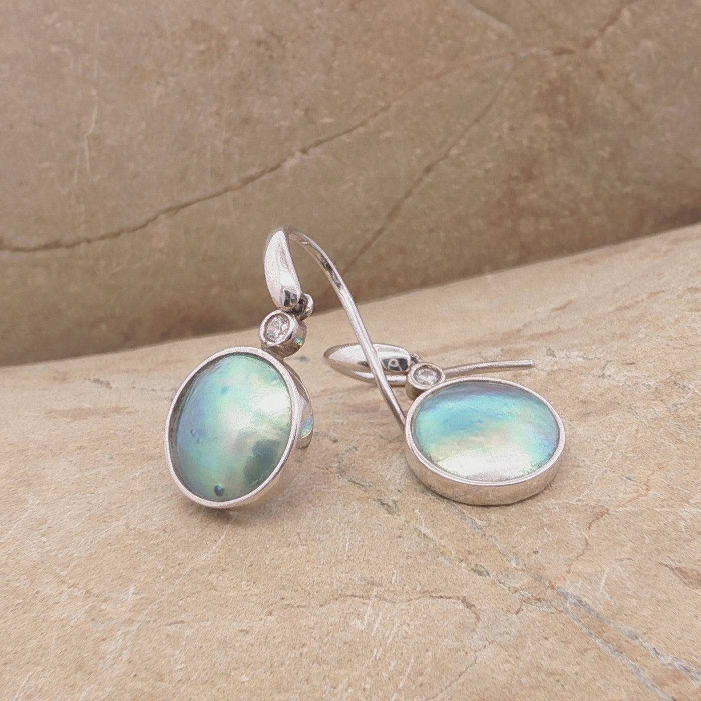 Pearl & CZ Aroha Earrings - STG
