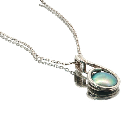 Birth Pearl Music Note Necklace - Sterling Silver