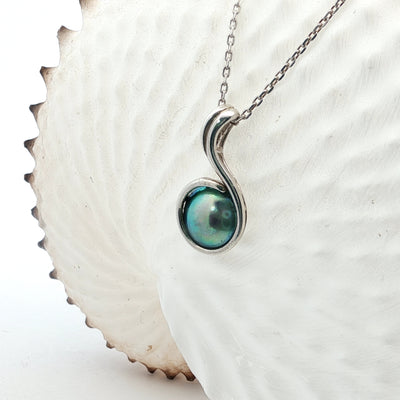 Birth Pearl Music Note Necklace - Sterling Silver