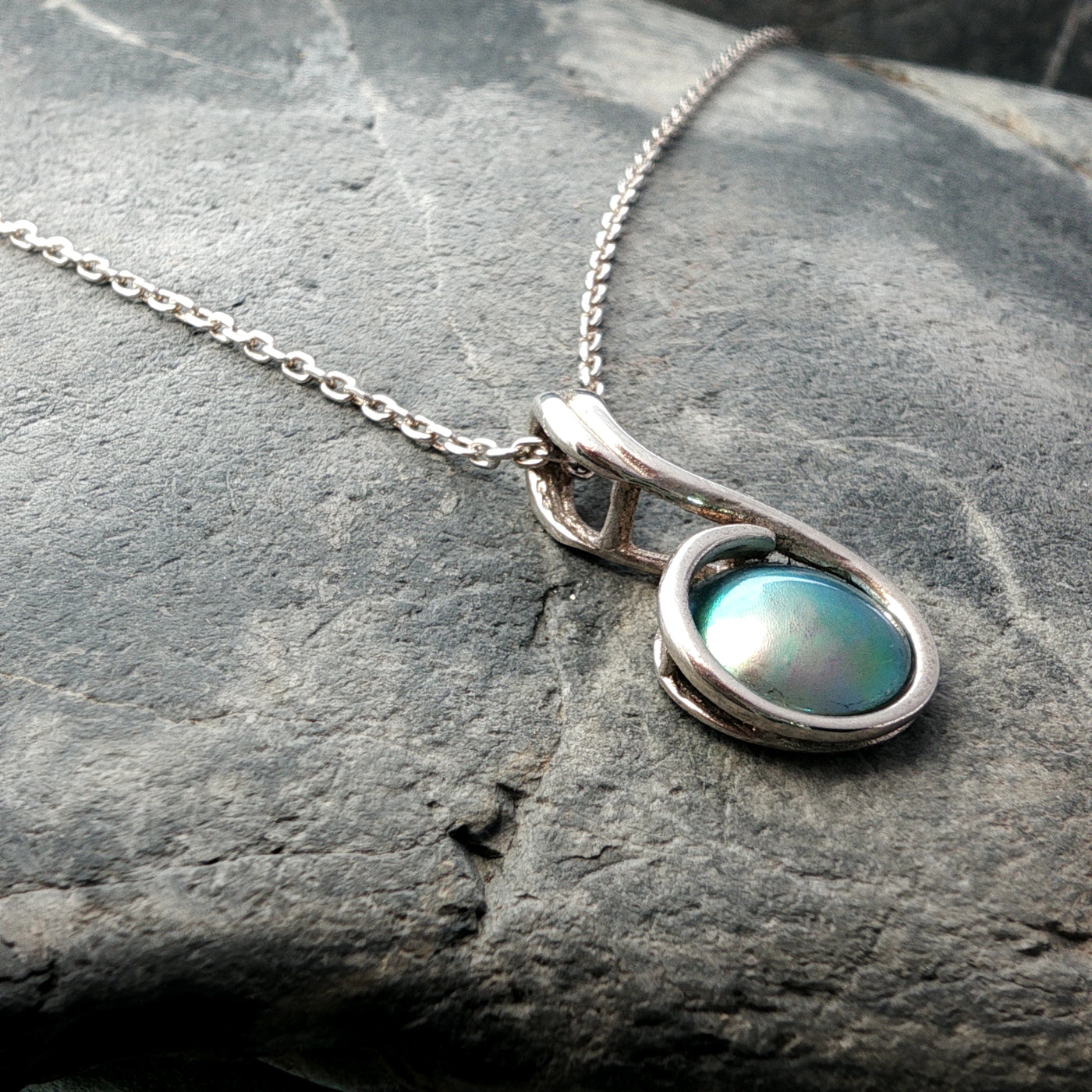 Birth Pearl Music Note Necklace - Sterling Silver