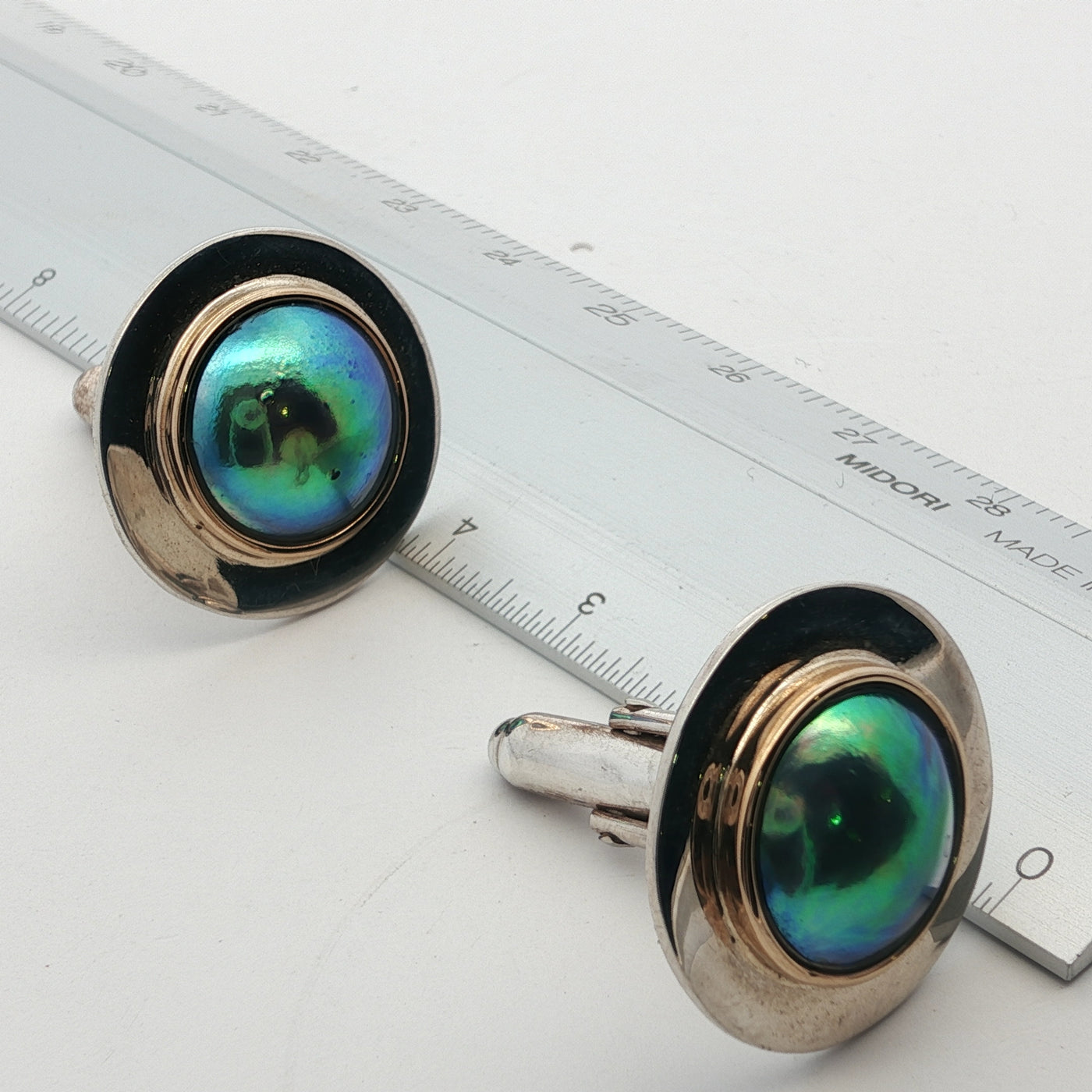 Pearl Saturn Cuff Links