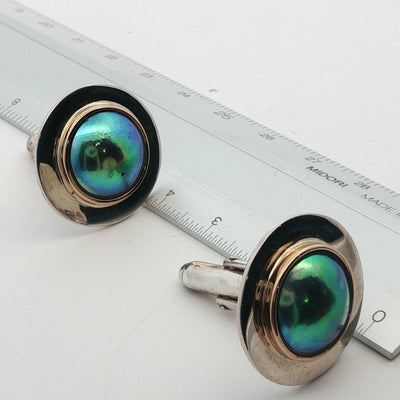 Pearl Saturn Cuff Links