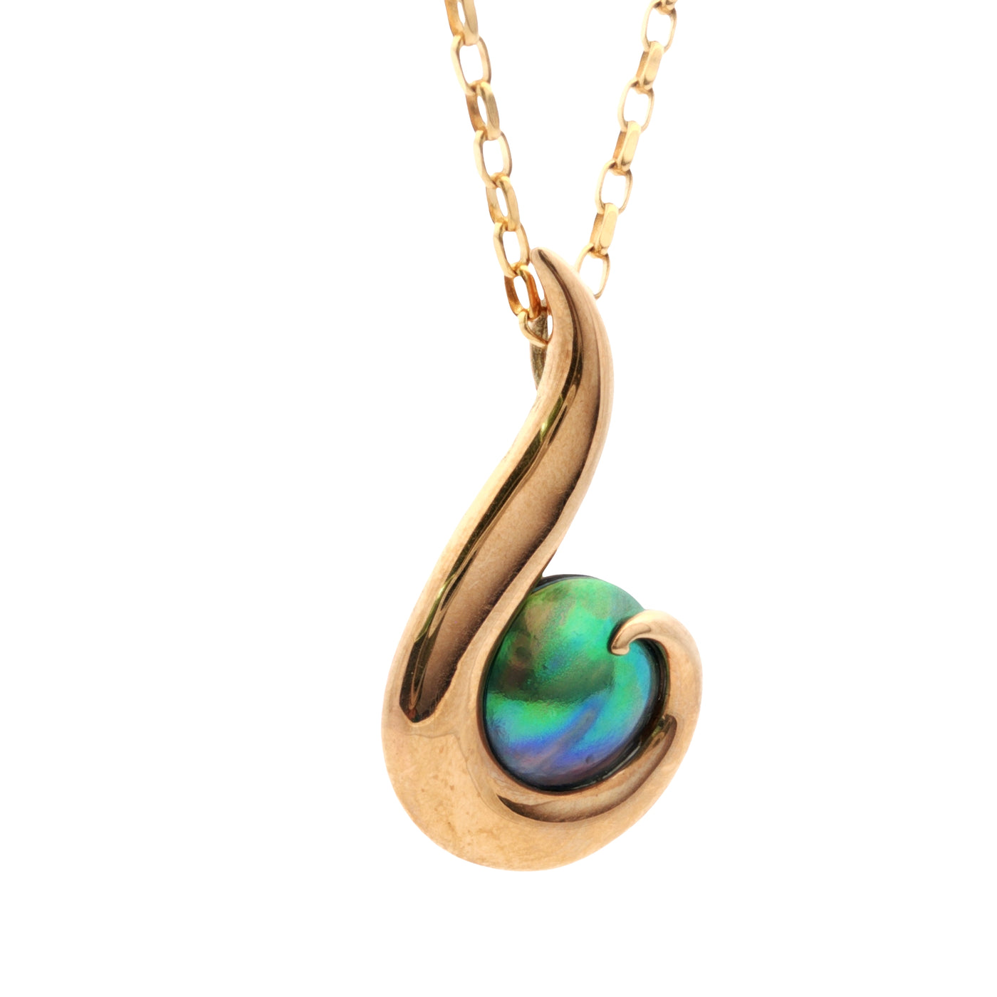 Pearl Large Gold Hook Necklace - 9ct Gold