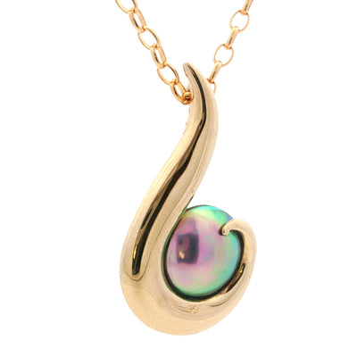 Pearl Large Gold Hook Necklace - 9ct Gold