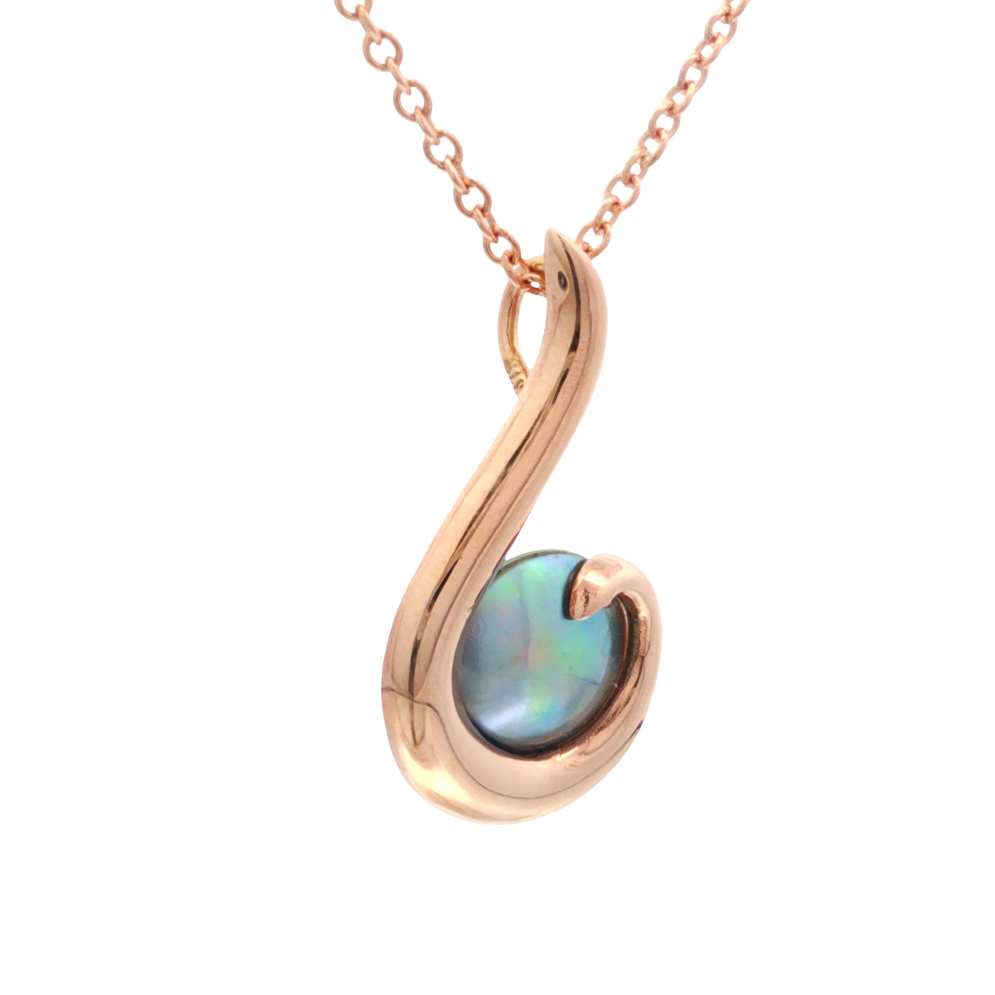 Pearl Small Hook Necklace - 9ct Rose Gold