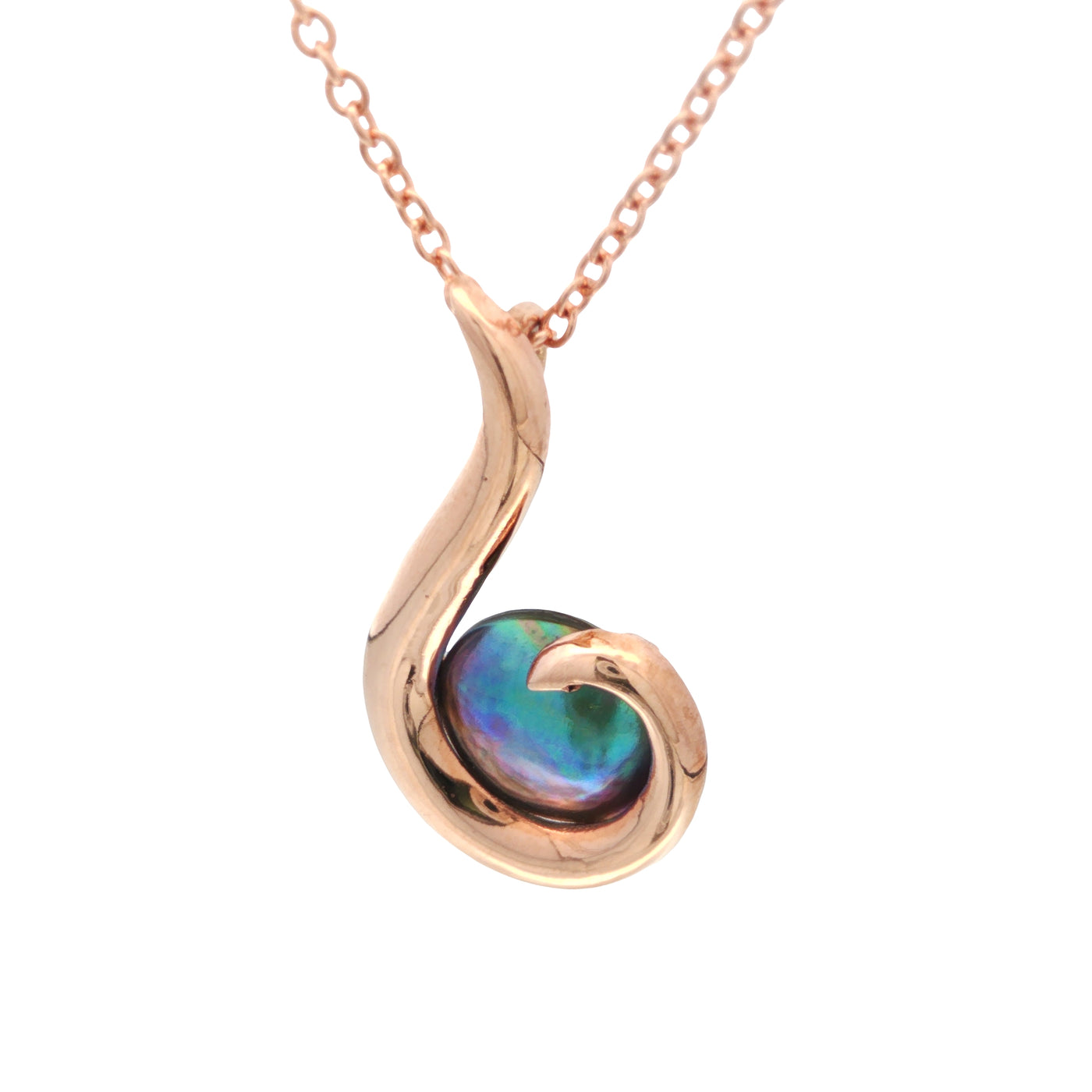 Pearl Small Hook Necklace - 9ct Rose Gold