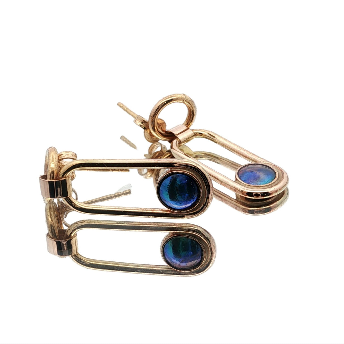 Pearl Ocean Pin Earrings - 9ct
