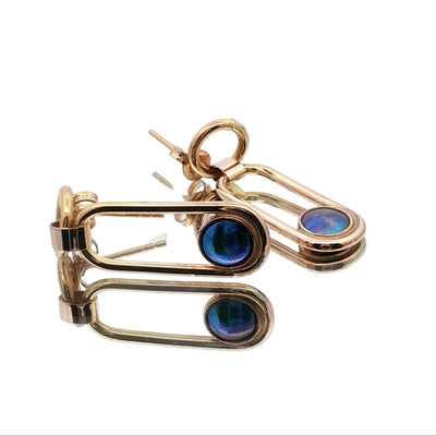 Pearl Ocean Pin Earrings - 9ct