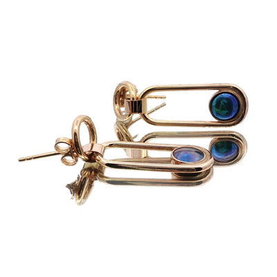 Pearl Ocean Pin Earrings - 9ct