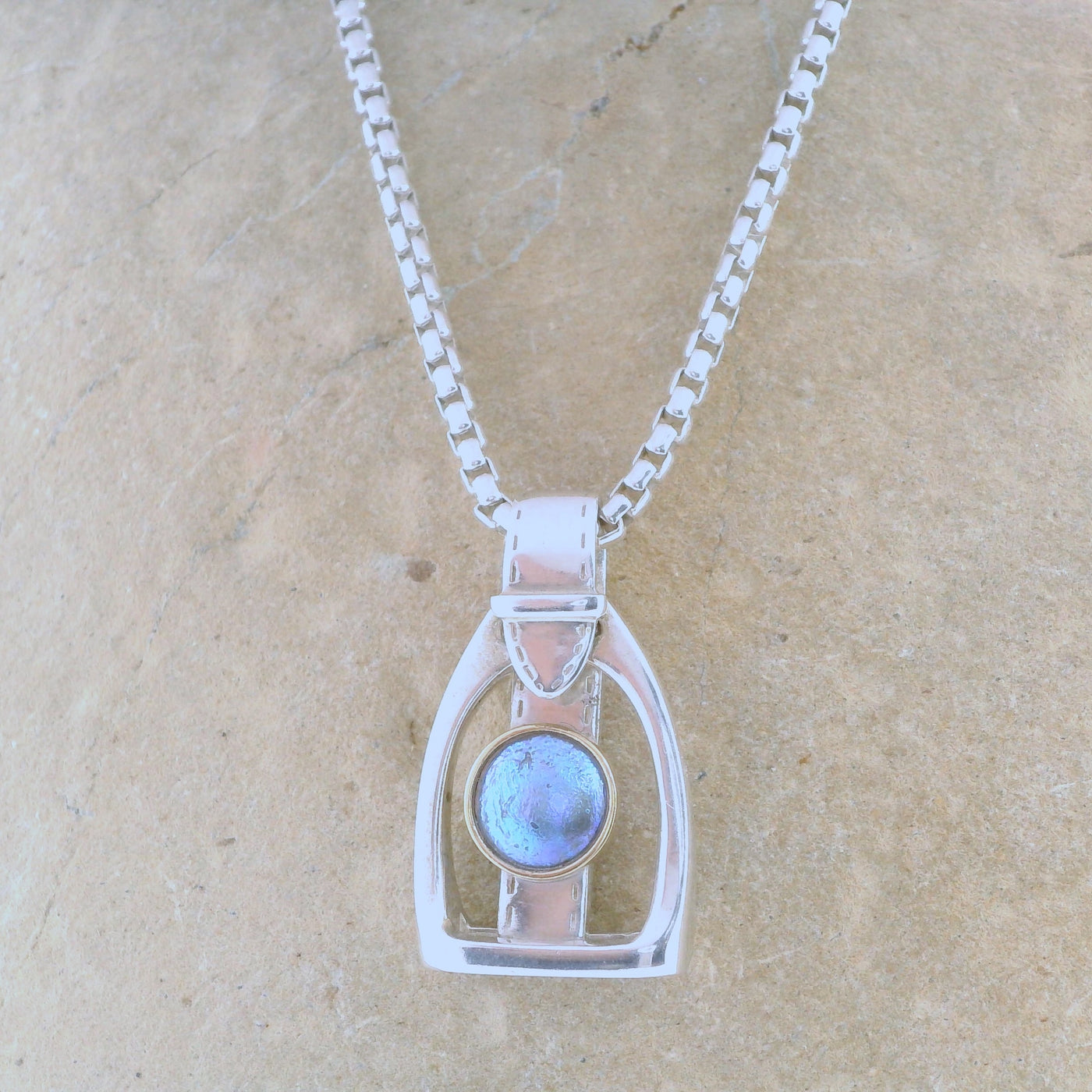 Pearl Horse Stirrup Necklace