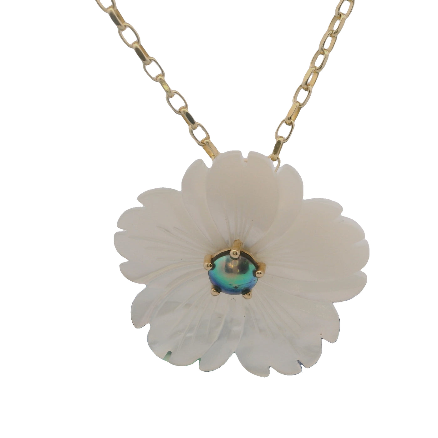 Pearl Oyster Shell Necklace - 9ct