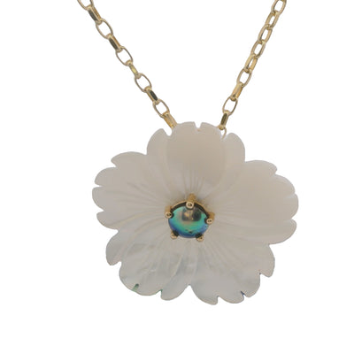 Pearl Oyster Shell Necklace - 9ct