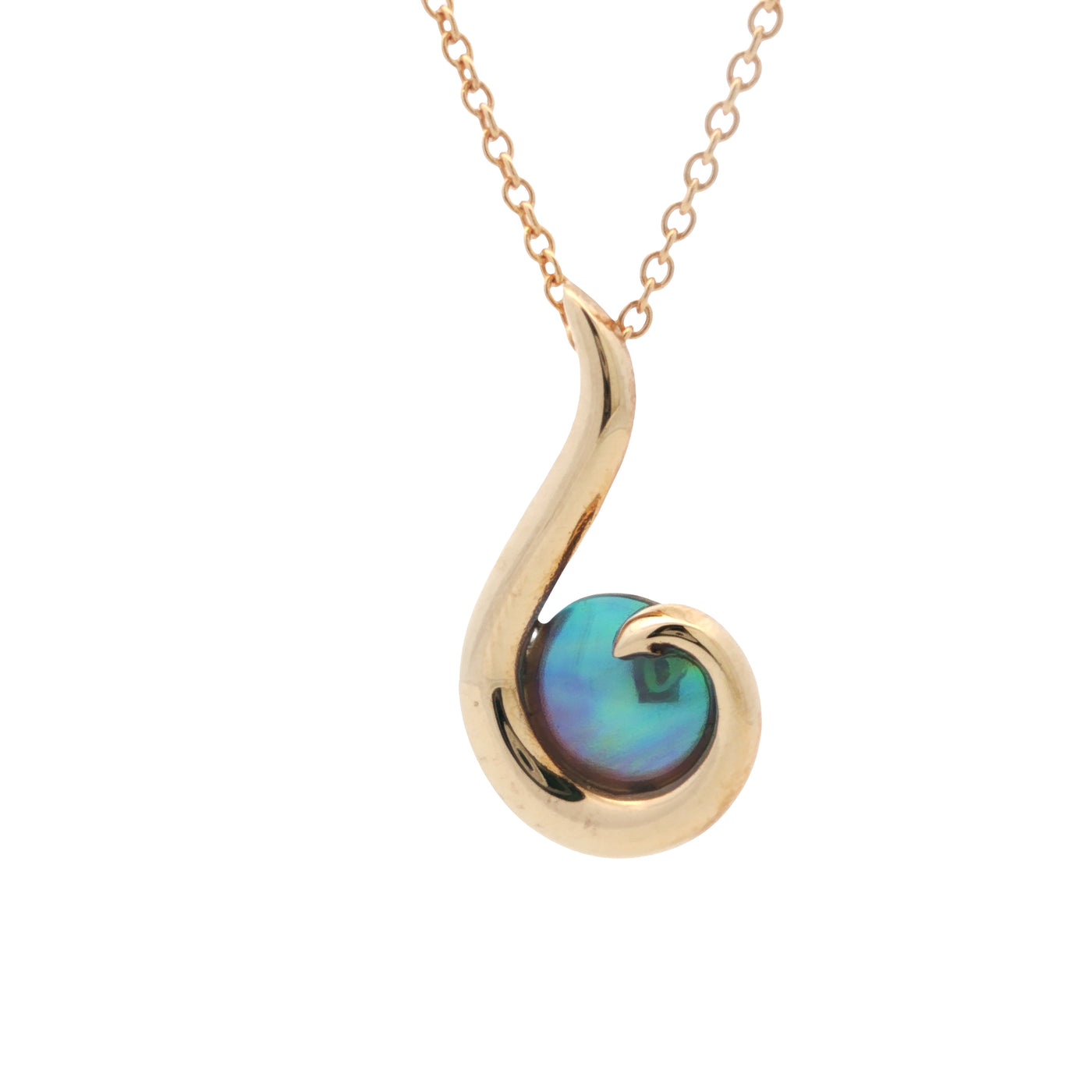 Pearl Small Gold Hook Necklace - 9ct Gold