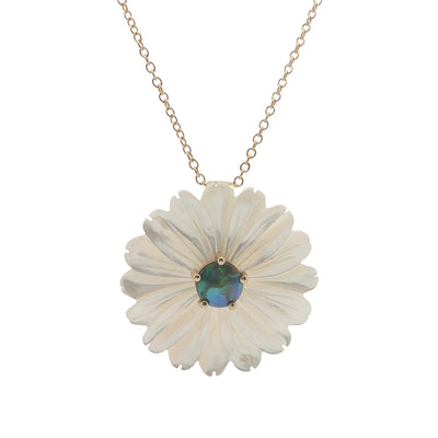 Pearl Marlborough Daisy Necklace - Yellow Gold 9ct