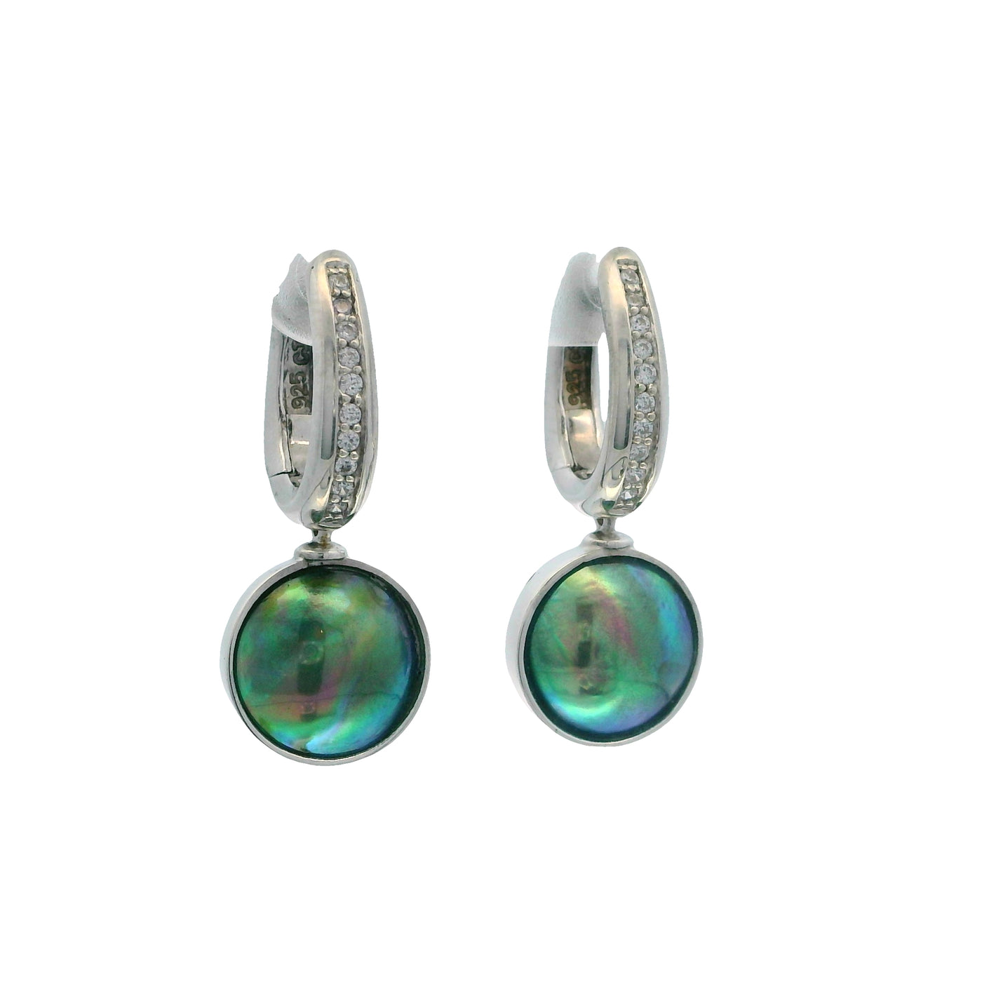 Pearl & CZ Betz Oval Earrings