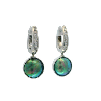 Pearl & CZ Betz Oval Earrings