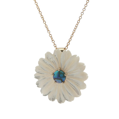 Pearl Marlborough Daisy Necklace - Yellow Gold 9ct
