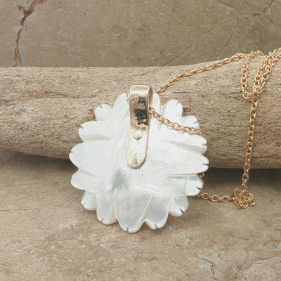 Pearl Marlborough Daisy Necklace - Yellow Gold 9ct