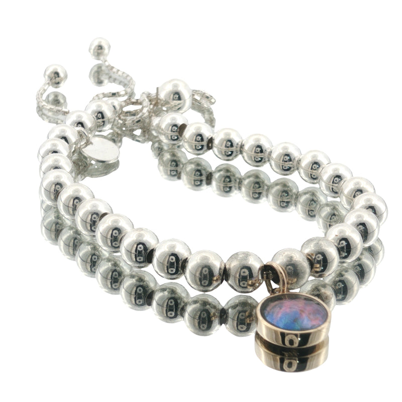 Two-Tone Paua Pearl Gold Moon Bracelet