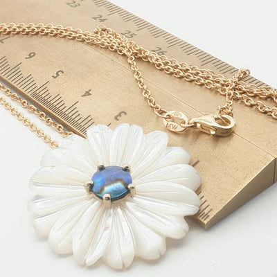 Pearl Marlborough Daisy Necklace - Yellow Gold 9ct