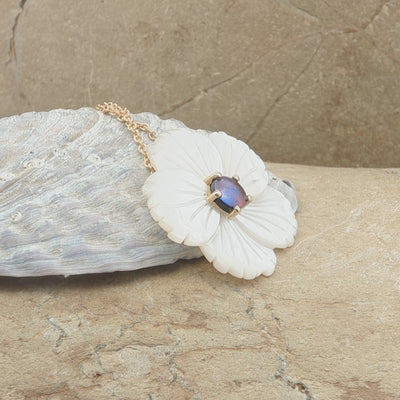 Pearl Petite White Daffodil Necklace