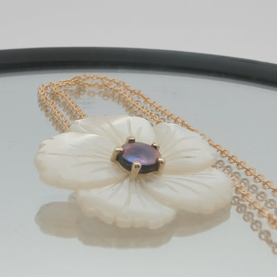 Pearl Petite White Daffodil Necklace