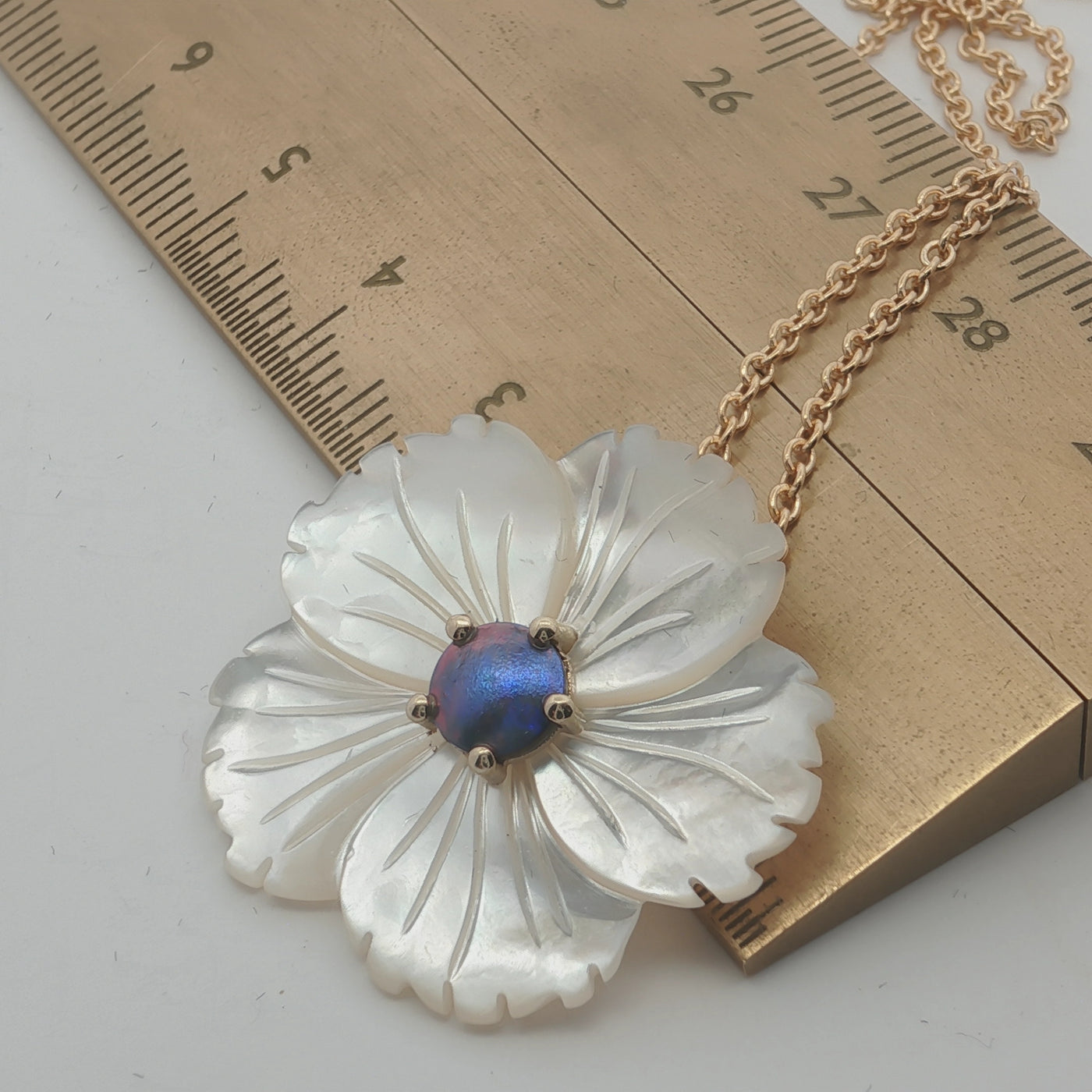 Pearl Petite White Daffodil Necklace