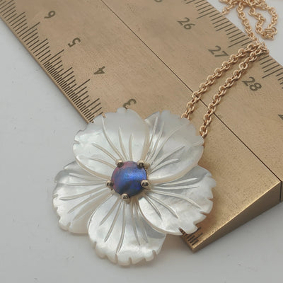 Pearl Petite White Daffodil Necklace