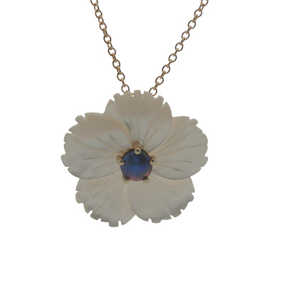 Pearl Petite White Daffodil Necklace