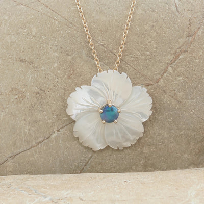 Pearl Petite White Daffodil Necklace
