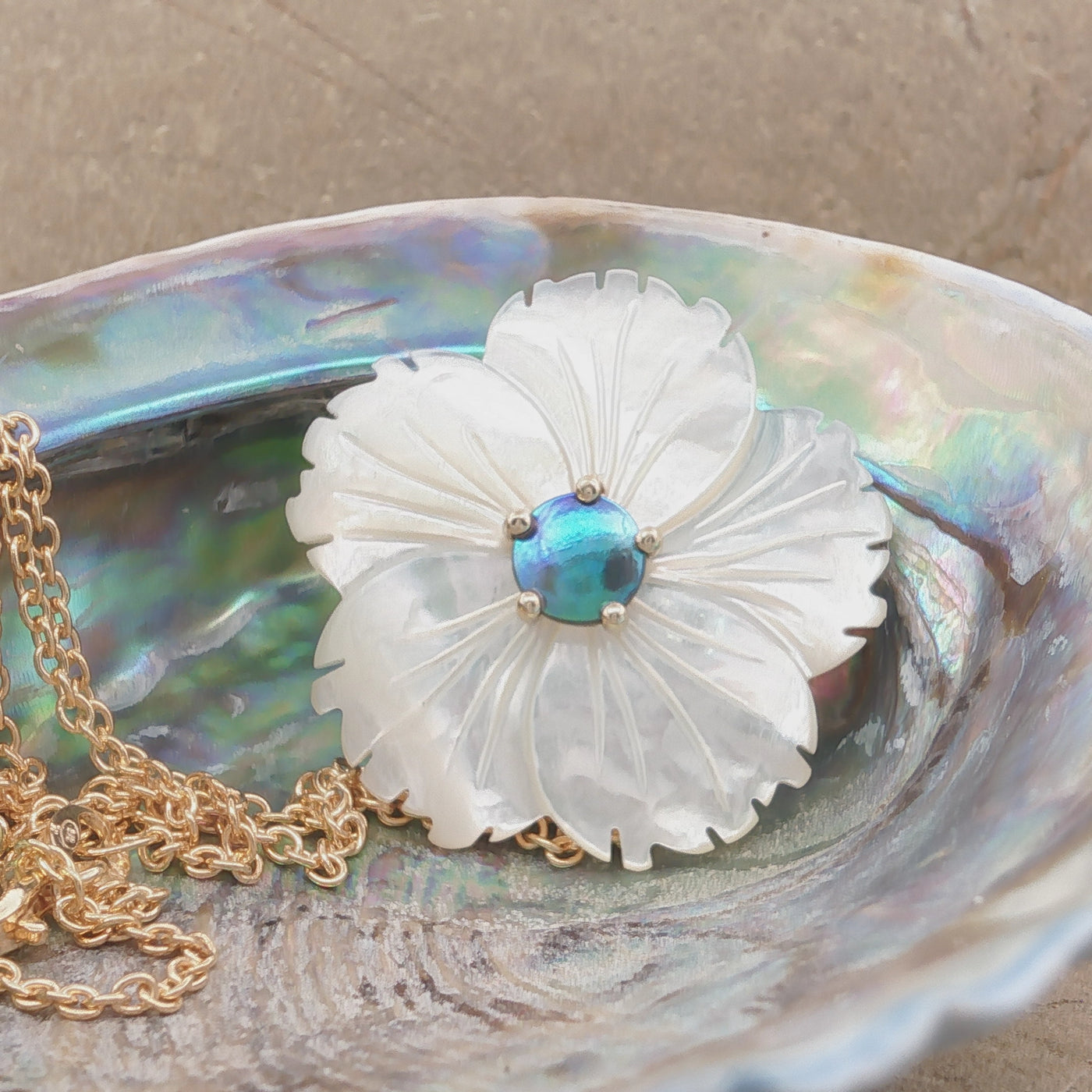 Pearl Petite White Daffodil Necklace