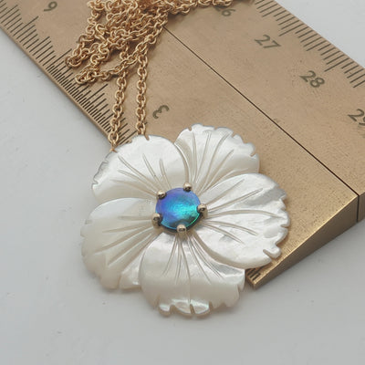 Pearl Petite White Daffodil Necklace