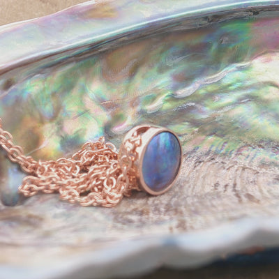 Pearl Moonrise Necklace - Rose Gold