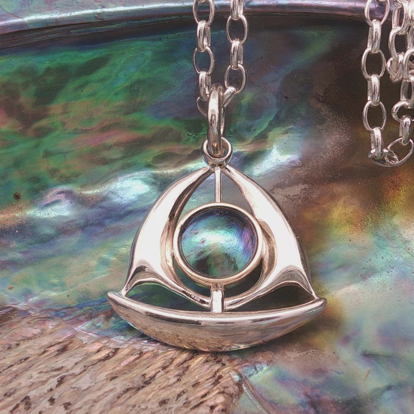Pearl Sailboat Necklace