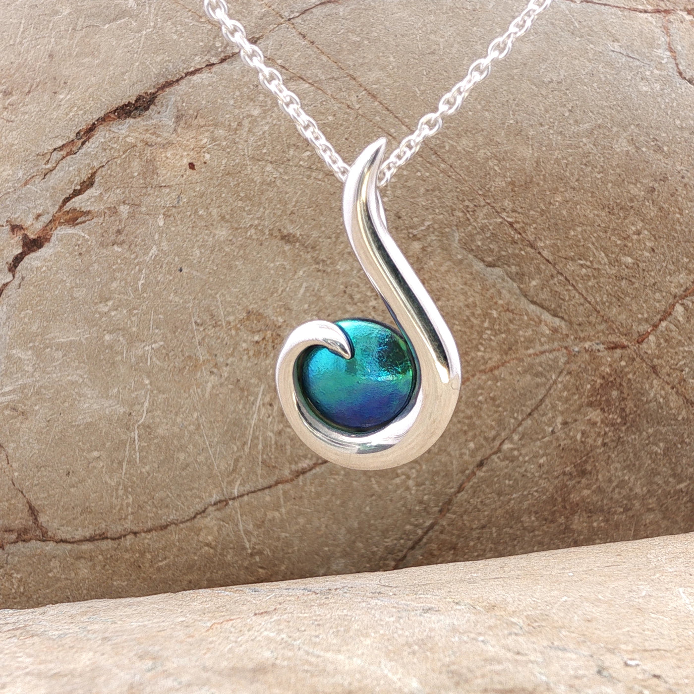 Birth Pearl Small Hook Necklace - Sterling Silver