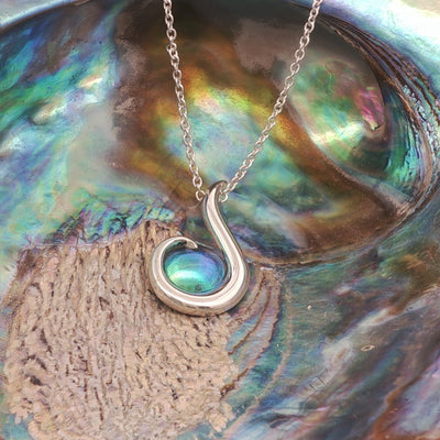 Birth Pearl Small Hook Necklace - Sterling Silver