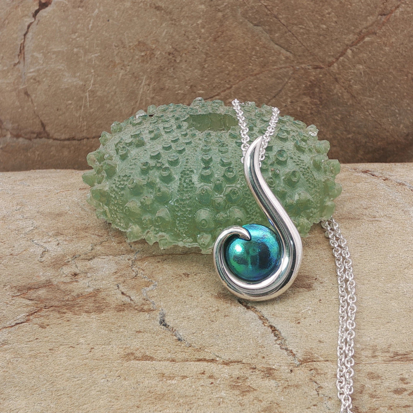 Birth Pearl Small Hook Necklace - Sterling Silver