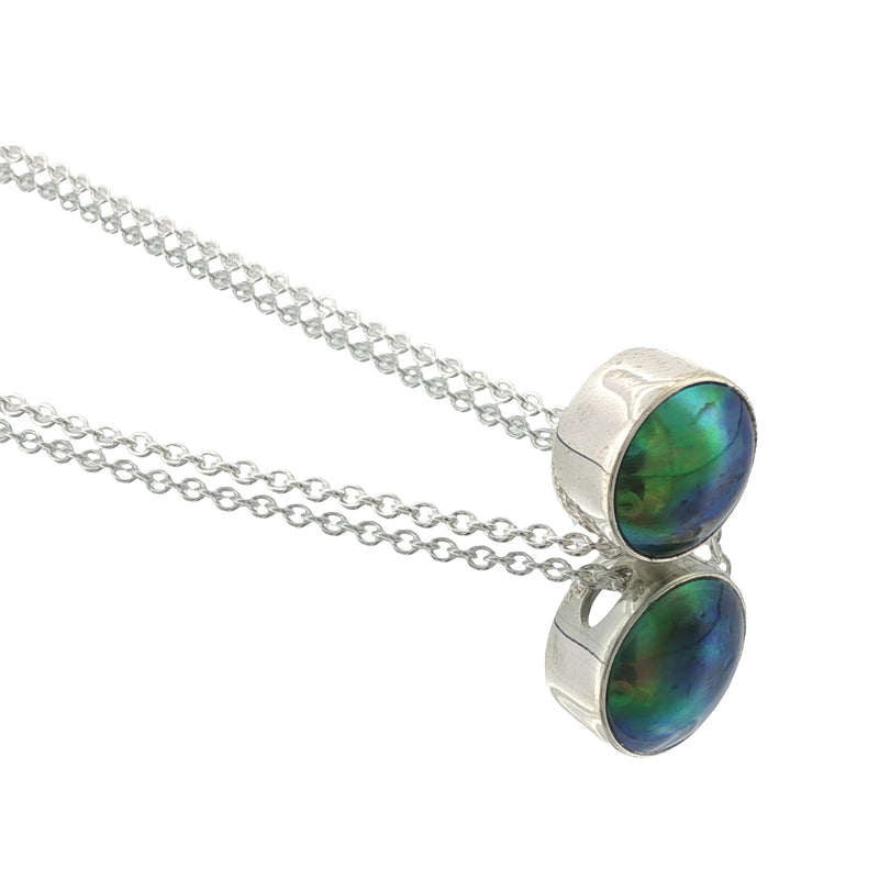 Sterling Silver Paua Pearl Sunrise Necklace