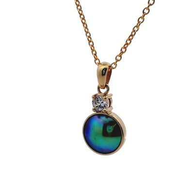 Pearl Azure Moon Necklace - 9ct