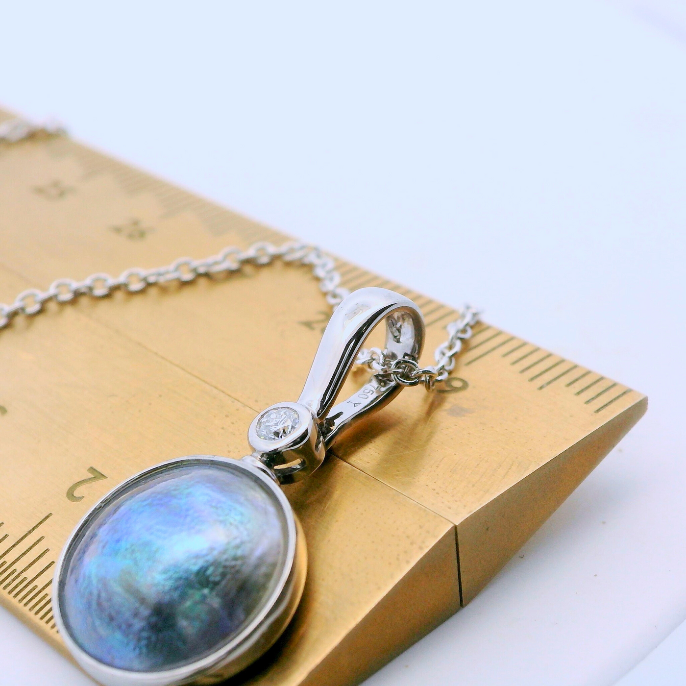 white gold paua Pearl necklace