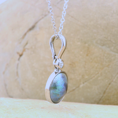diamond necklace paua pearl