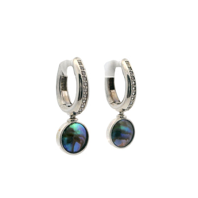 Pearl & CZ Betz Oval Earrings