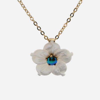 Pearl Petite White Daffodil Necklace